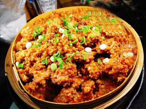 华人蒸肉-美食天下-糯米街网如何煮广东牛肚粥先脆图片