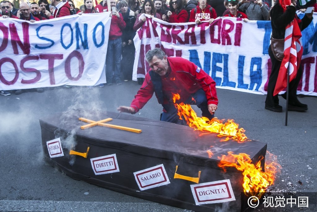 意大利移动电信员工发起全国范围罢工 抗议工