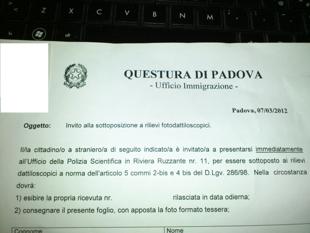 警察局发来的存根