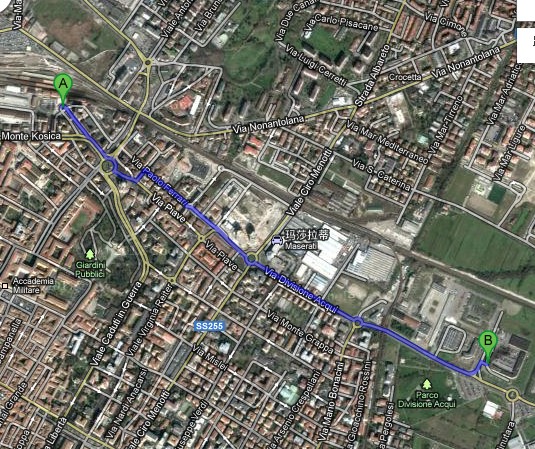 a火车站b警察局