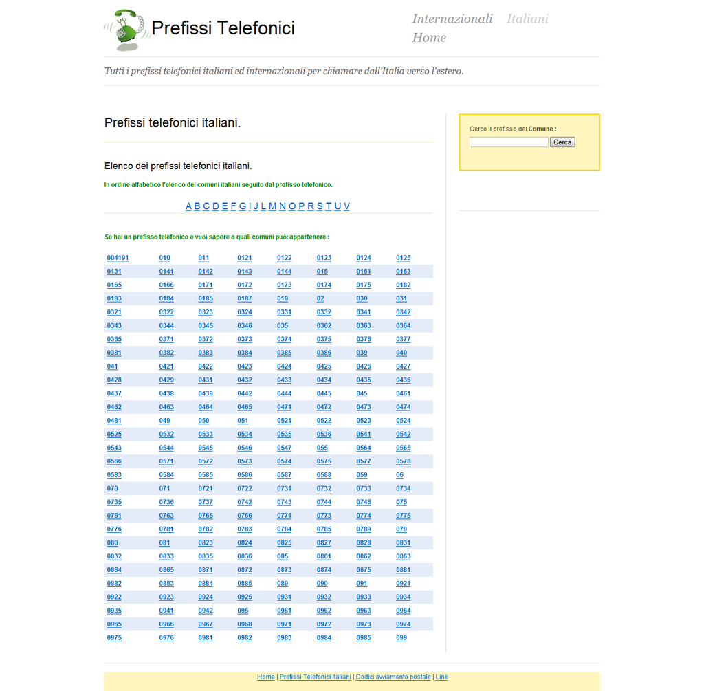 Ricerca Prefissi telefonici prefissi italiani inte.png