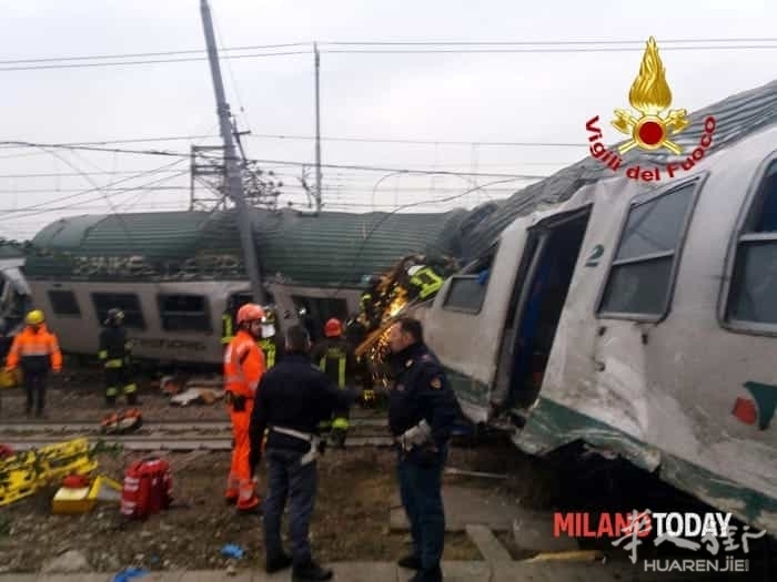 米兰边Pioltello地区一Trenord火车翻车造成3人死亡百余人受伤