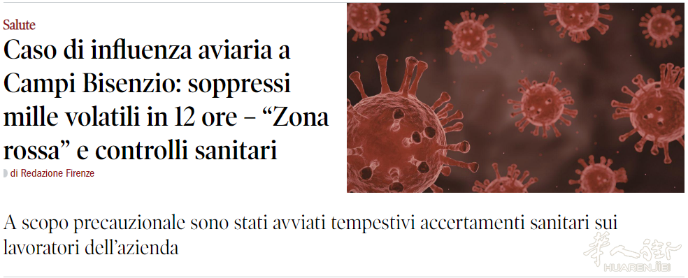 禽流感来袭：佛罗伦萨扑杀千只禽类，划定10公里监视区