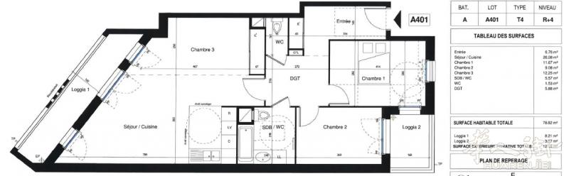 全新4房公寓位于Aubervilliers-Pantin-4 chemins 7号线地铁口