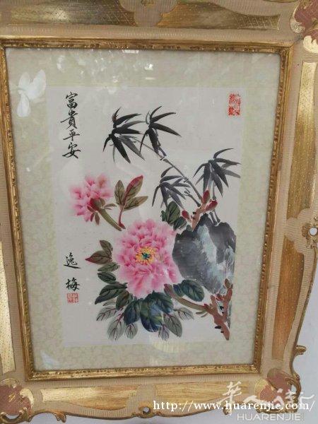 两幅花卉镜片 张逸梅先生