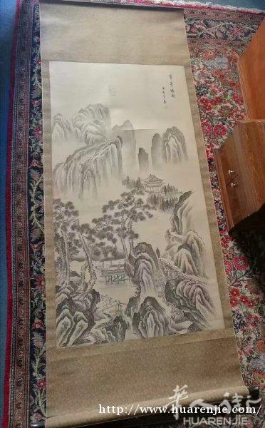特出🎉80年代草亭话别图 落款庚午年画