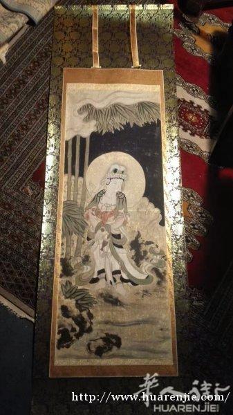 4/50年代观音画 手拿净瓶和杨柳