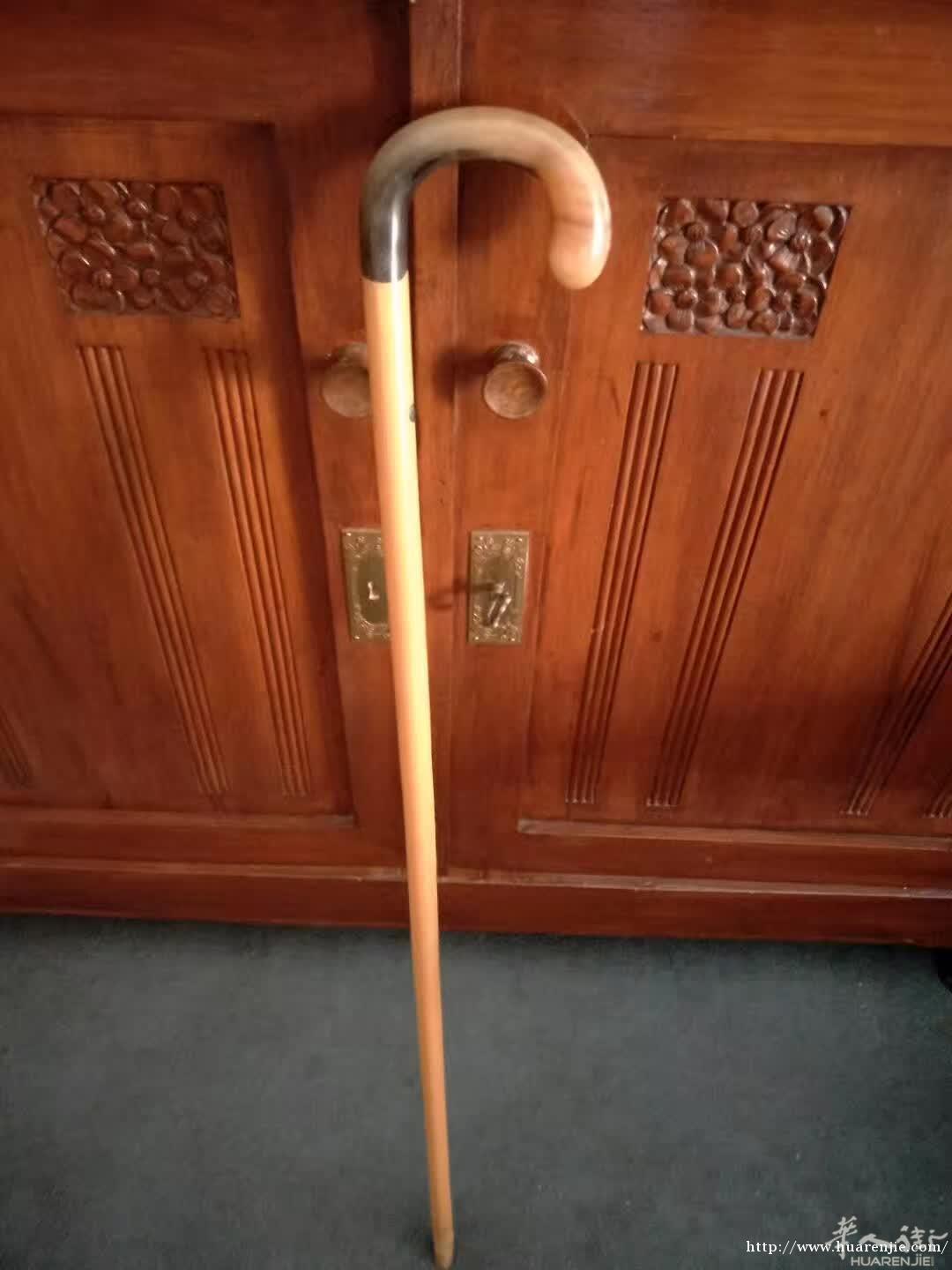 珍贵材料 犀牛角手杖 高90cm 包真