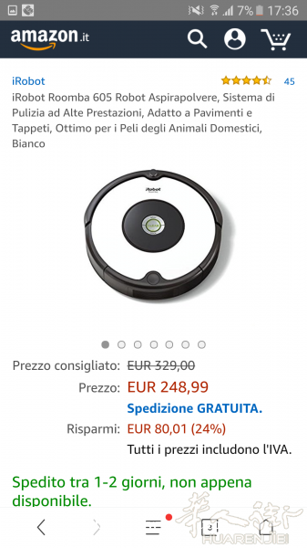 200欧出扫地机器人，irobot roomba 605 全新的，原价250欧