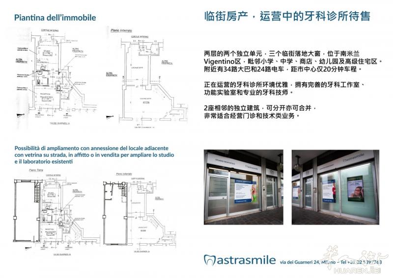 米兰临街房产，运营中的牙科诊所待售