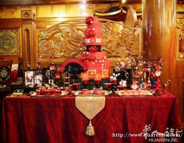 中式婚礼蛋糕甜品台