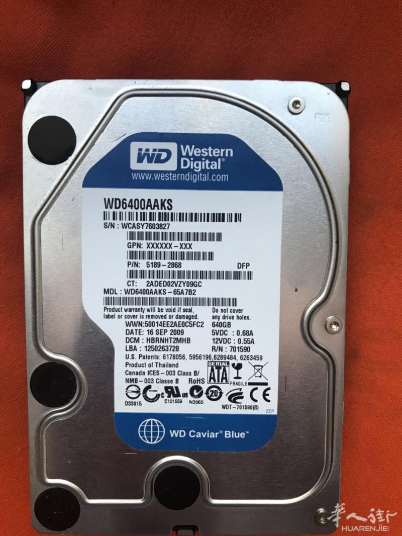 西部数据3.5寸western digital 640G 台式机硬盘 20欧