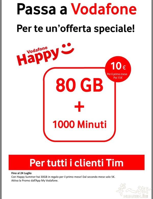 Tim转卡vodafone  50gb  1000