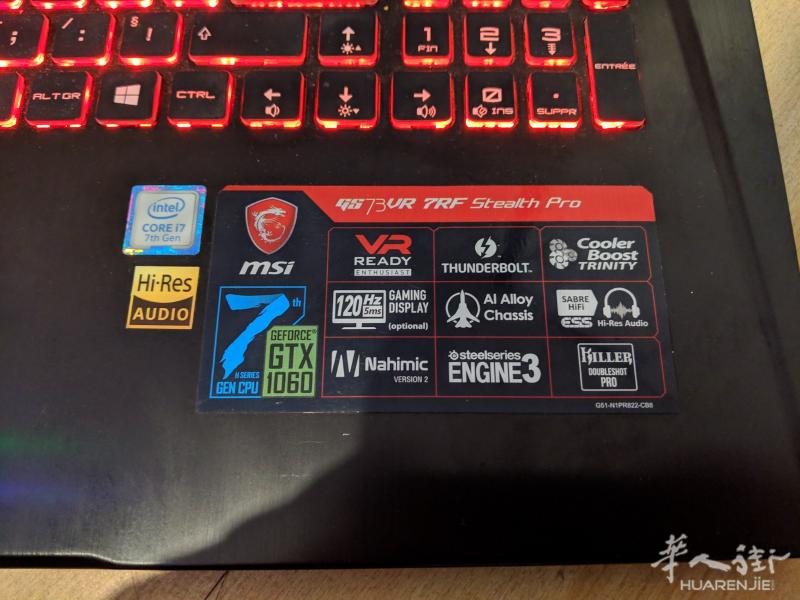 游戏电脑 MSI Stealth Pro 17.3 - 16Go - nvidia 1060