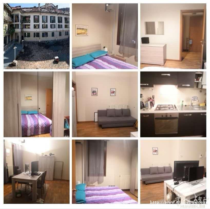 米兰精装修一室一厅，门口有12路直达唐人街/Duomo，附近超市/餐厅等生活设施齐全，房子朝阳，温馨明亮，有阳台，带空调，1100欧包括租金/物业/水电/煤气/