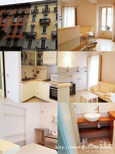 市中心Porta Venezia精致一室一厅，1200€包物业水暖气，有空调、烤箱，房子采光非常好，门口就是超市，明天（周六）下午15.30看房，地址via M