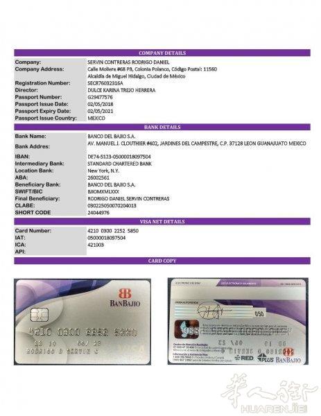 急寻大额欧元（Visanet）法人卡做接款业务