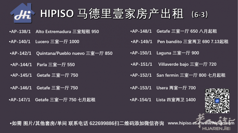HIPISO西班牙壹家房产出租汇总