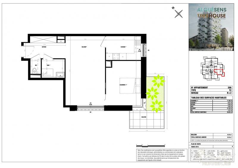 ** 巴黎13区 新楼盘 ** 最后1套1房1厅52m² 54万