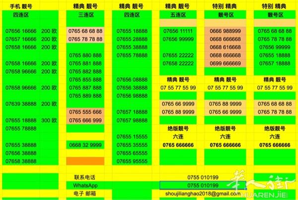 便宜 手机靓号 （可开法国任意通讯公司套餐，帮助开