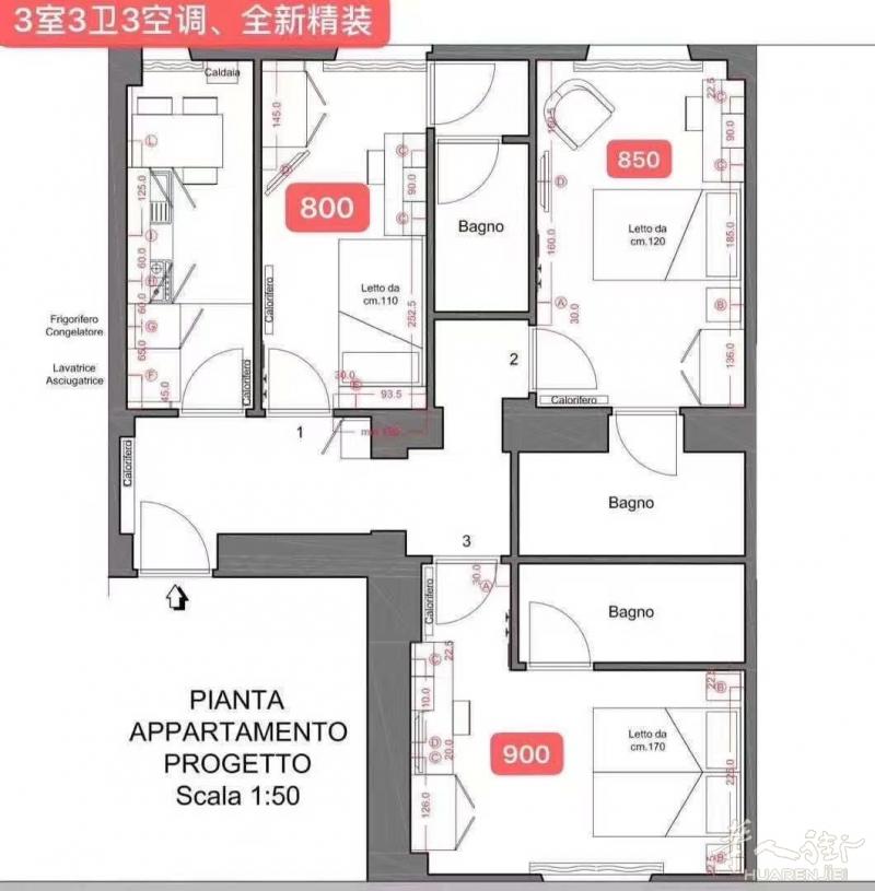 5秒到红线rovereto 精装酒店式豪宅 三室三卫三空调 可整租 可分租