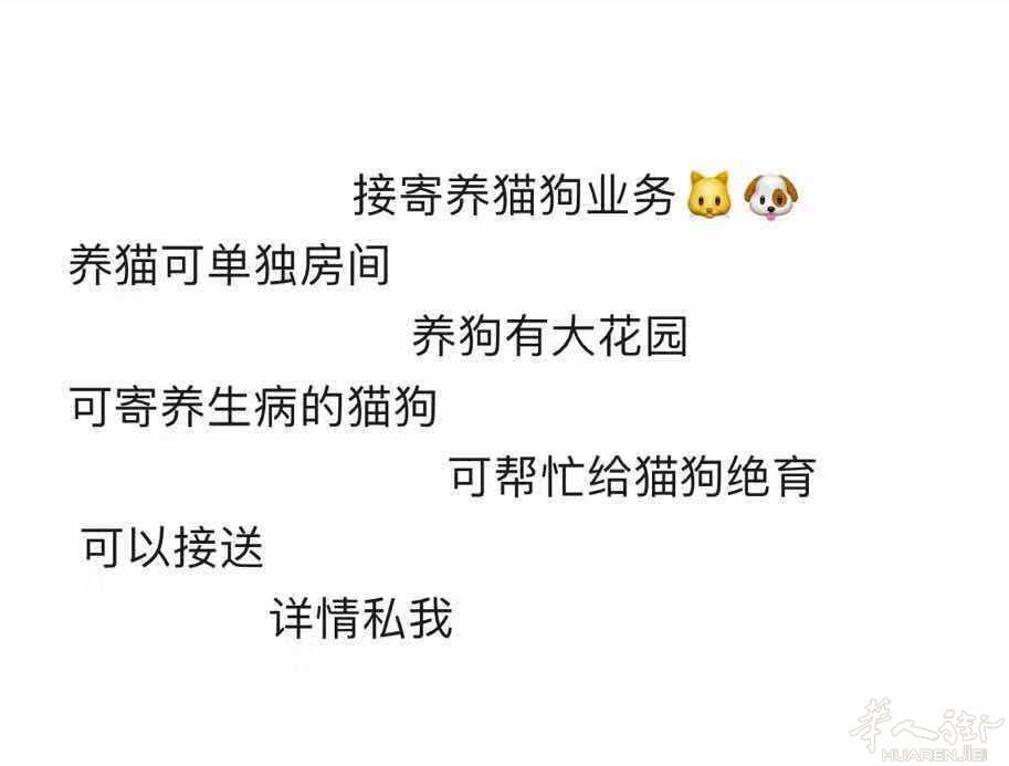 接寄养猫狗，有私人花园