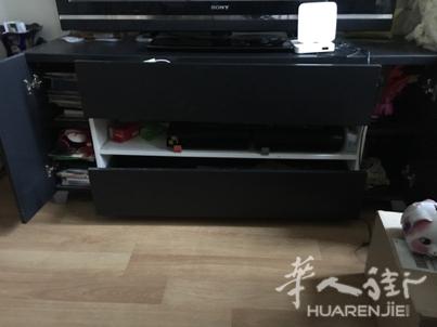 9成新黑白色大储物电视柜
