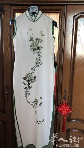 绣花旗袍，全棉长坐垫