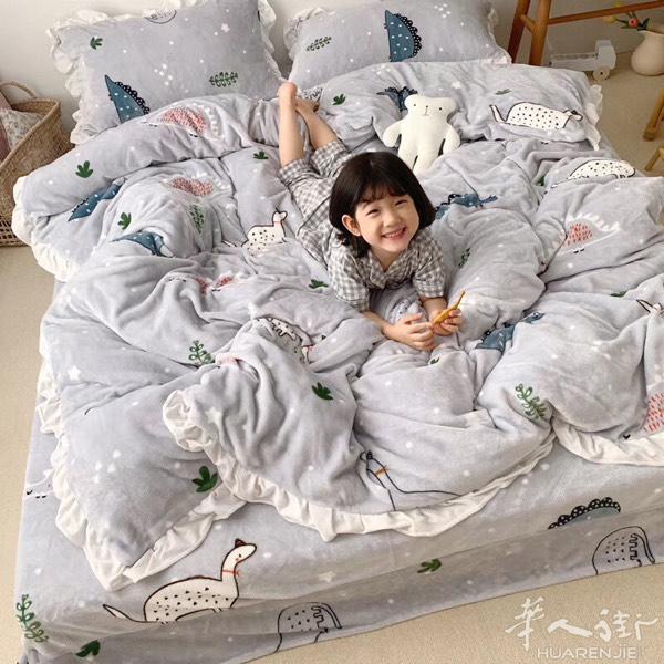 牛奶绒床上四件套