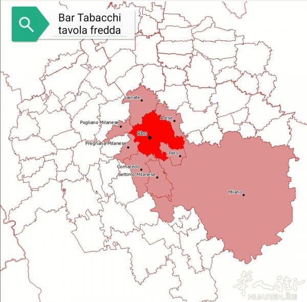 Bar tabacchi Rho方向 tavola fredda 大马路