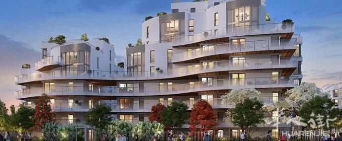 大巴黎92省富人区RUEIL-MALMAISON生态区现代公寓，距离未来地铁15号线400米！