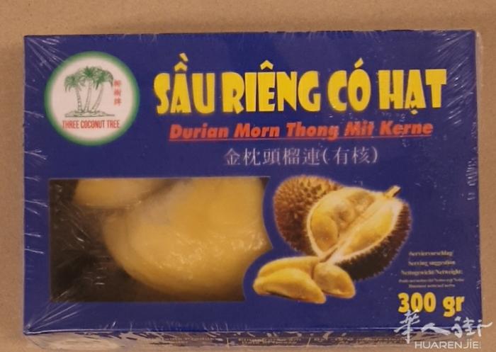 越南金枕头榴莲8.9€/300g,日本草莓蔴薯冰激淋7.6€/240g，韩国三立