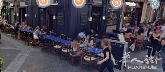 1区巴黎最旺餐饮街Rue Montorgueil老外拐角大露天酒吧餐馆拍卖 - 适做各类亚洲餐