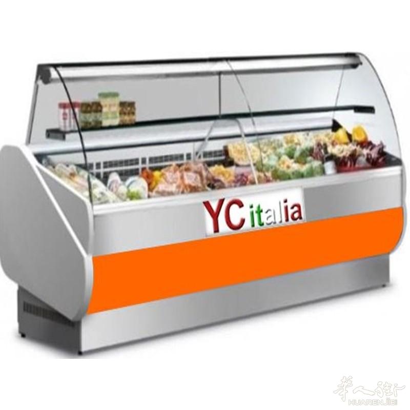 Banco refrigerato Salina vetri curvi,dim:200x90x126h,www.ycitalia.com