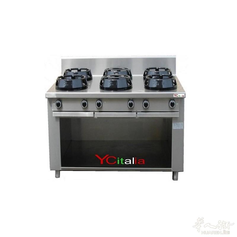 炉灶:6个火,尺寸:1500X900X850H,价格3706+IVA包邮