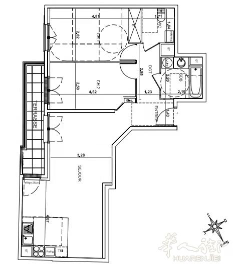 巴黎91省富人区RER D线旁，两室一厅洋房马上交房