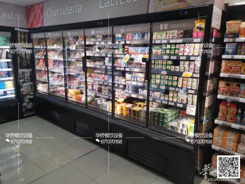 出售超市local连排多门展示冰箱，连体马达