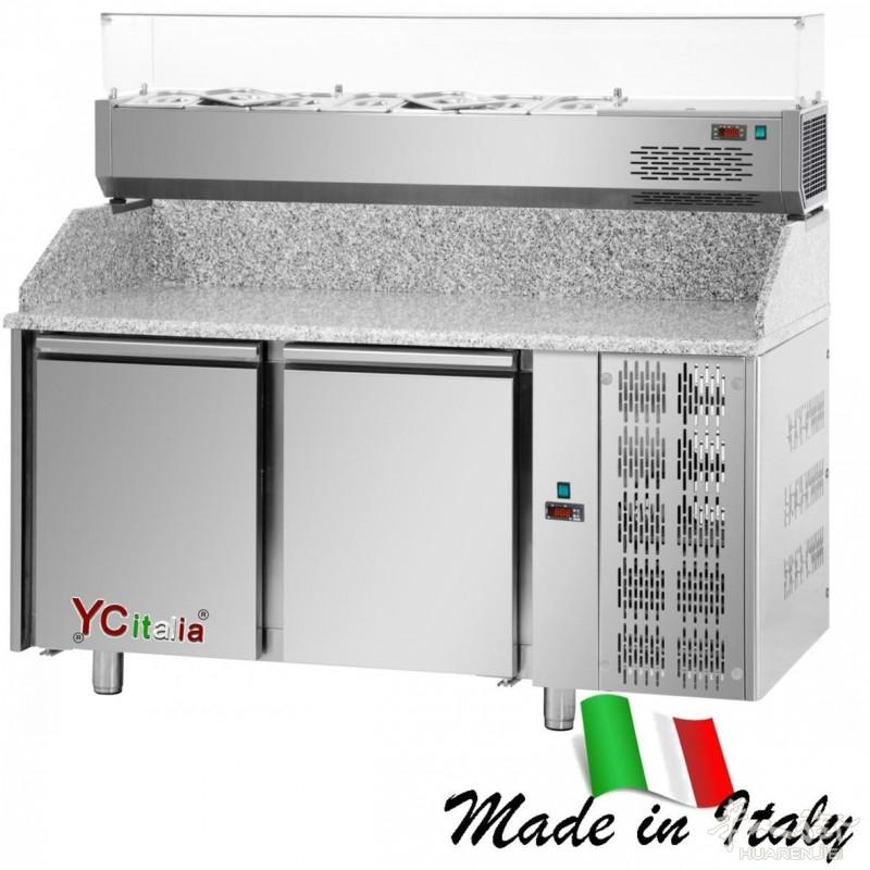 Banco pizza 2 porte con vetrina refrigerata