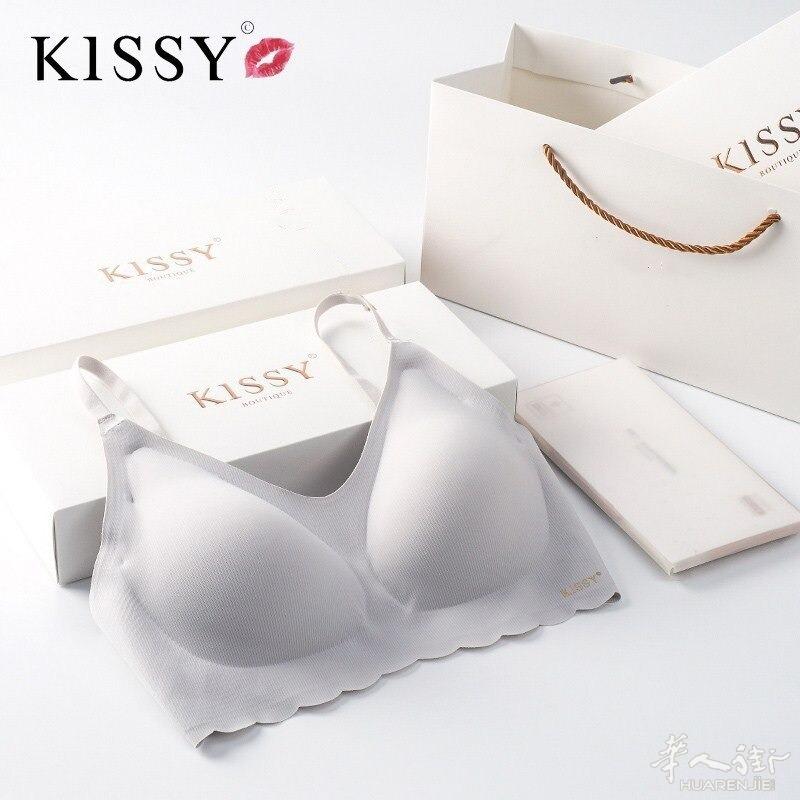 Kissy-女士运动内衣无痕无边无领带舒适聚拢量子芯片性感文胸套装新系列 外省可以邮寄,更多图片请加微信号 + 微信 631961275