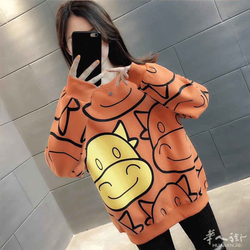 女士加绒卫衣女秋冬装2021年新款早秋季女装加厚上衣服外套ins潮 预定款三个星期到货 外省可以邮寄,更多图片加 + 微信 631961275