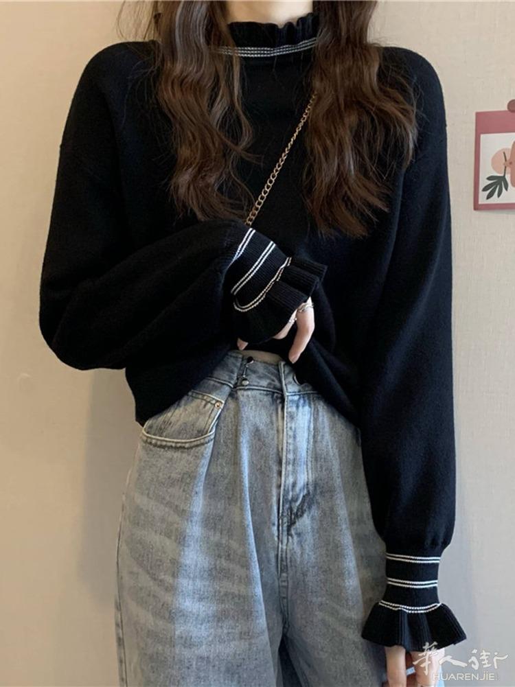 白色打底衫女装秋冬毛衣内搭2021新款半高领外穿针织衫洋气上衣服   预定款三个星期到货 外省可以邮寄，更多图片加  + 微信 631961275