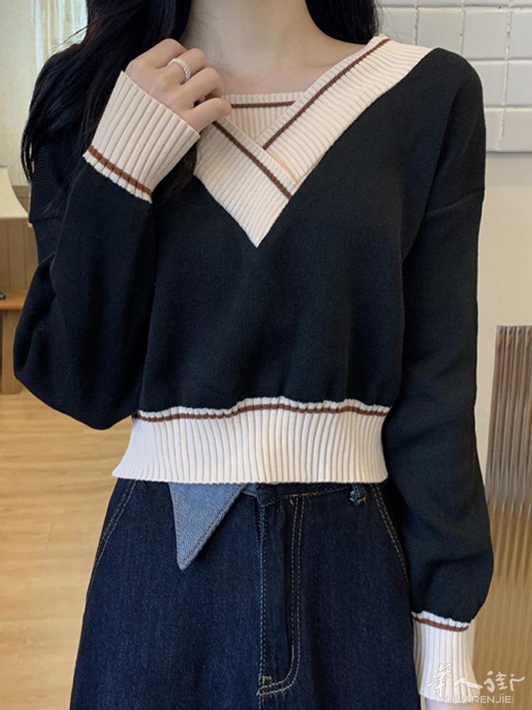 短款毛衣女装春秋季冬设计感小众针织衫2021新款chic打底内搭上衣   预定款三个星期到货 外省可以邮寄，更多图片加  + 微信 631961275