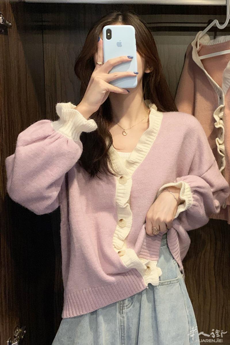 毛衣外套女装春秋季冬2021新款设计感小众韩系温柔慵懒风针织开衫 预定款三个星期到货 外省可以邮寄,更多图片加 + 微信 631961275