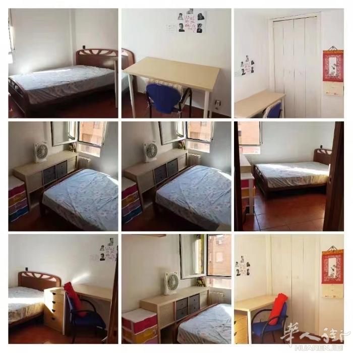 🏡6路马德里Carpetana 单间出租 房子三室两卫一厅，2楼有电梯，目前房