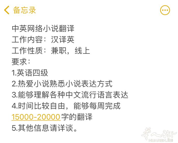 中英网络小说翻译招聘