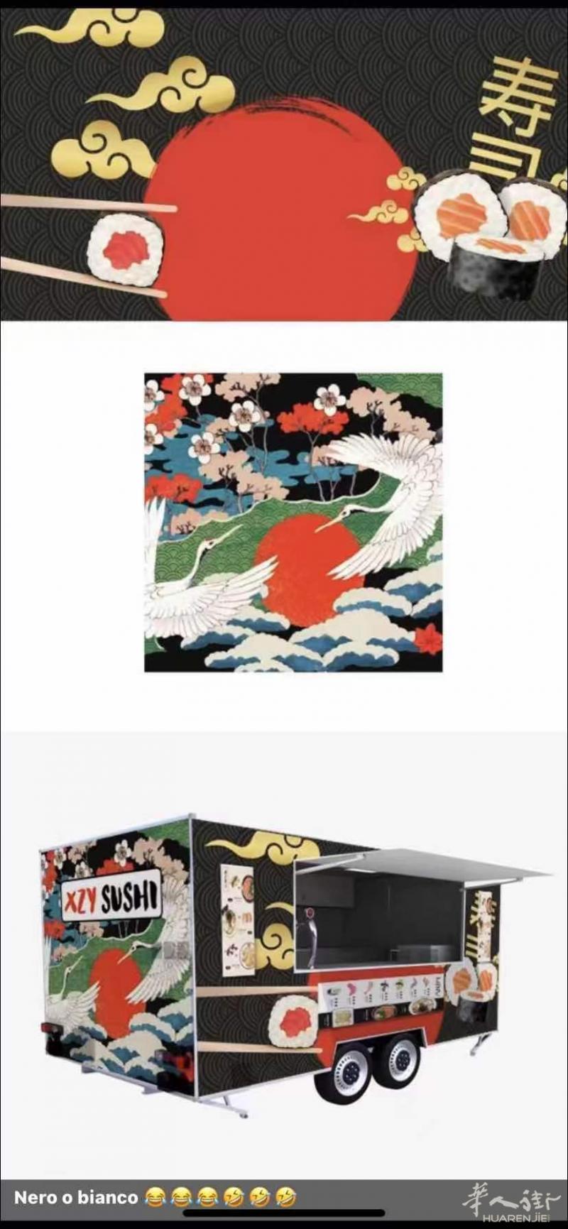 拖车式餐车出租或转让（适合做寿司餐车）带营业执照，全意大利有效