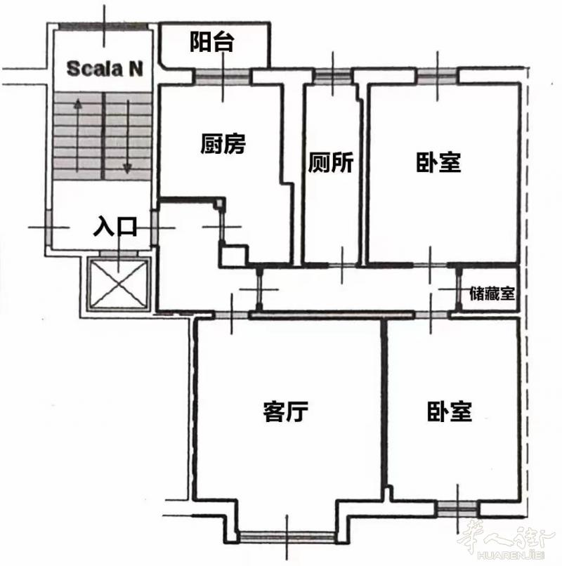 【Bonola】两室一厅有阳台，二楼（中国三楼）带电梯，83平 ，报价19.5万