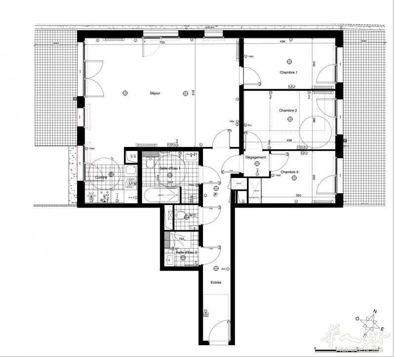 92省Issy les Moulineaux, 3房1厅 在0层, 101平方，花园180平方, 马上交房