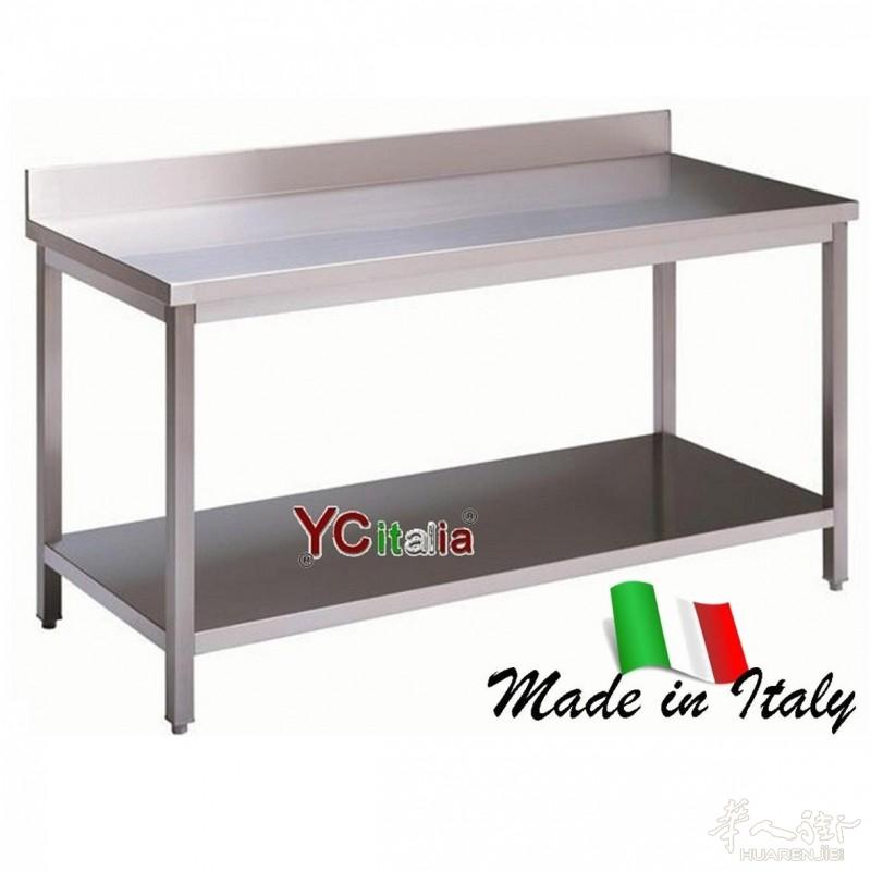 Tavolo con alzatina in acciaio, cm100x700x850h, 245+IVA trasporto gratis