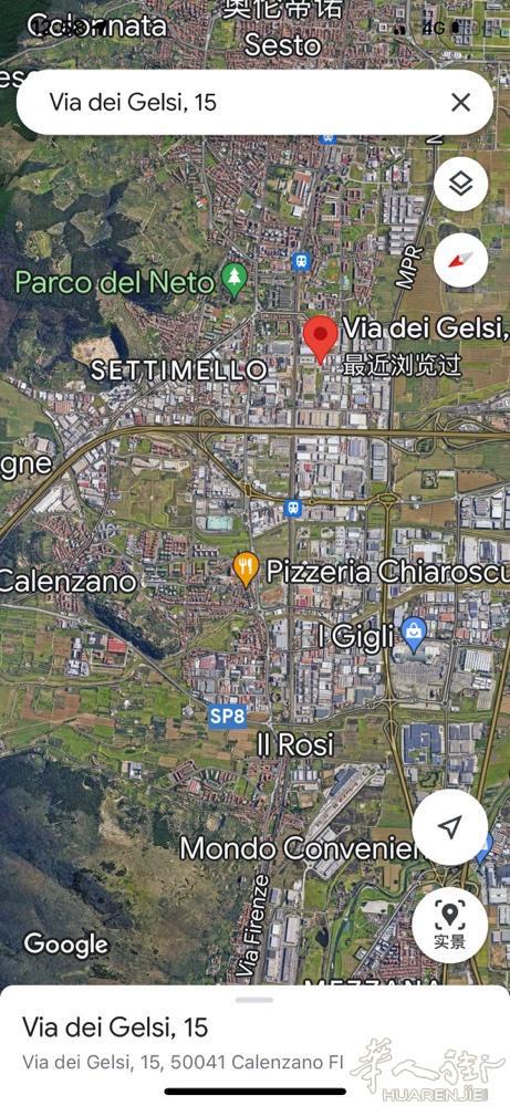 Calenzano工场出租，390平方，三面空地，高6米，租全2800没iva微